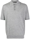 Prada Knitted Polo Shirt In Grey