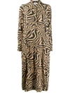 GANNI ANIMAL PRINT SHIRT DRESS