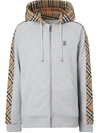 BURBERRY VINTAGE CHECK PANEL ZIPPED HOODIE
