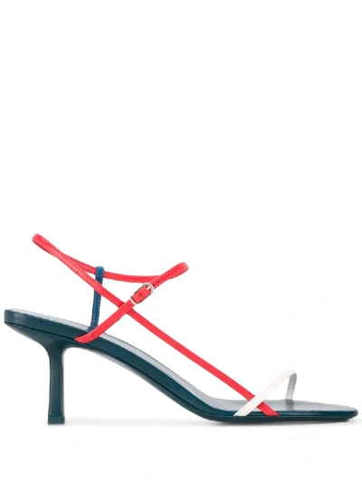The Row Bare Tri-colour Leather Sandals In Green