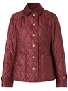 Burberry Fernleigh Thermoregulated Diamond Quilted Jacket In Red