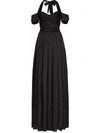 RASARIO OFF-THE-SHOULDER FLARED GOWN