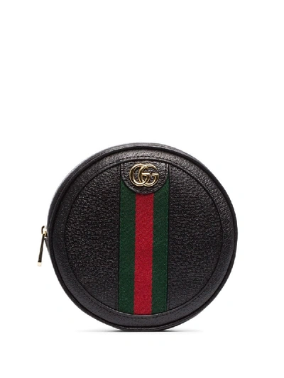 Gucci Black Ophidia Mini Leather Backpack In Black,gold Tone