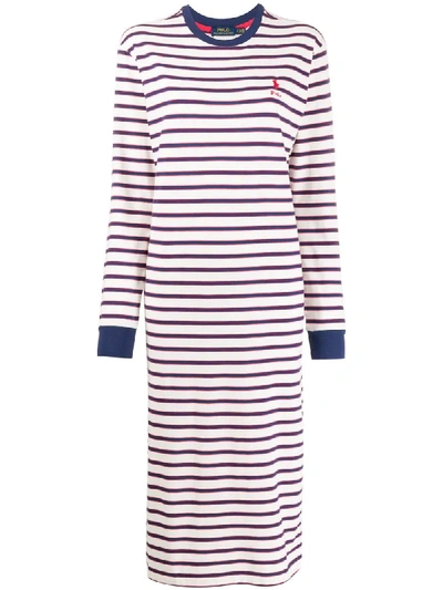 Polo Ralph Lauren Striped T-shirt Dress In White