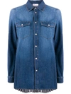 RED VALENTINO PLEATED BACK DENIM SHIRT