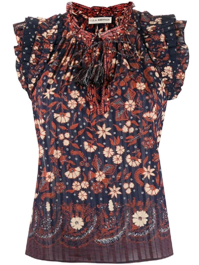 Ulla Johnson Iris Floral Top In Black