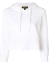 Juicy Couture Velour Shrunken Hooded Pullover In White