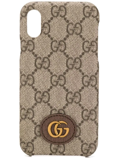 Gucci Ophidia Gg Supreme Iphone X/xs Case In Neutrals