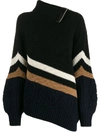 Sacai Gestreifter Pullover In Black