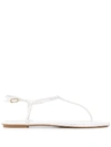 RENÉ CAOVILLA CRYSTAL-EMBELLISHED THONG SANDALS