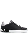 Dolce & Gabbana Colour Block Lace-up Sneakers In Black