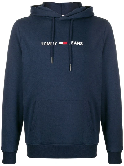 Tommy Jeans Logo Hoodie In Blue