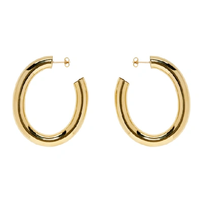 Laura Lombardi Gold Curve Earrings In Brass
