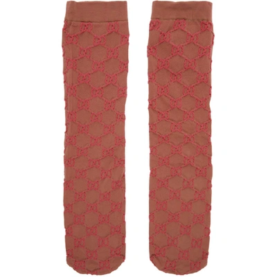 Gucci Pink Gg Monogram Socks In 9772 Pink