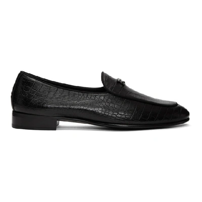 Giuseppe Zanotti Croc-embossed Leather Loafers In Black