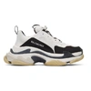 Balenciaga Triple S Low-top Sneakers In Black,white