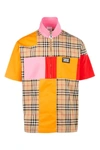 BURBERRY BURBERRY COLOUR BLOCK HALF-ZIP SHIRT