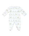 Kissy Kissy Noah's Ark Printed Footie Pajamas In Light Blue