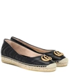 Gucci Pilar Ballet Quilted Leather Flatform Espadrilles In Black