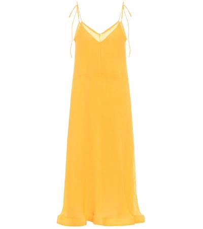 Jw Anderson Yellow Crinkled Cotton-blend Dress