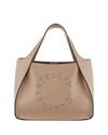 Stella Mccartney Stella Perforated-logo Faux-leather Tote Bag In Taupe