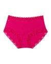Uwila Warrior Soft Silk Lace-trim Bikini Briefs In Raspberry/raspber