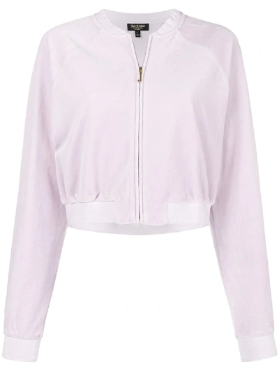 Juicy Couture Swarovski Personalisable Velour Crop Jacket In 粉色