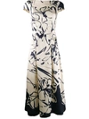 Talbot Runhof Rouche Dress In Neutrals