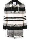 PORTS V STRIPED DUFFLE COAT