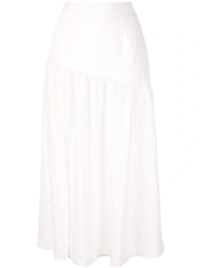 Suboo Cruz Striped Midi-skirt In White