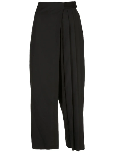 Y's Pleated Trousers In Black