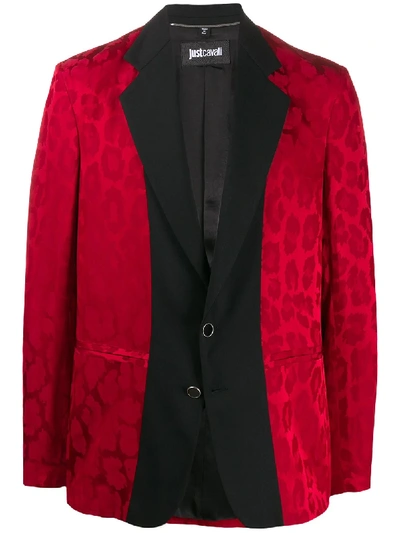 Just Cavalli Panelled Single-breasted Blazer In Red