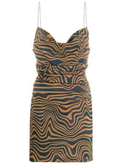 Maisie Wilen Animal Print Chain Strap Dress In 蓝色
