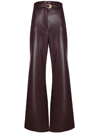 Nanushka Kisa Faux-leather Wide-leg Trousers In 紫色