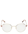 GUCCI ROUND GOLD-TONE METAL OPTICAL GLASSES,000640620