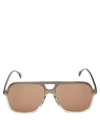 Gucci Square Aviator Acetate Sunglasses In Grey