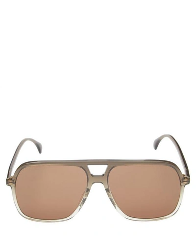 Gucci Square Aviator Acetate Sunglasses In Grey