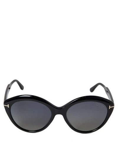 Tom Ford Acetate Oval Sunglasses In Black