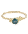 ALEX MONROE GOLD ROSA ALBA TEAL BLUE SAPPHIRE RING,5059419112243