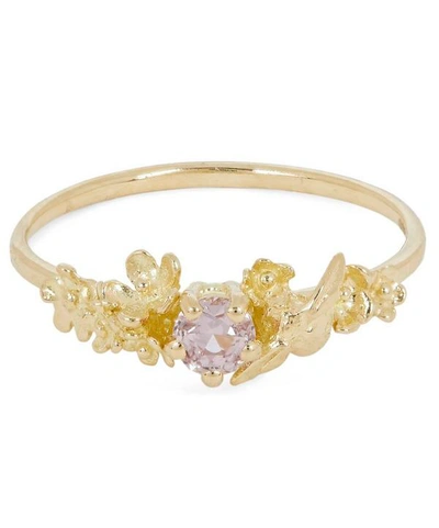 Alex Monroe Gold Beekeeper Garden Pink Sapphire Ring