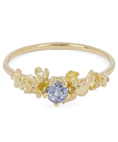 Alex Monroe Gold Beekeeper Garden Lilac Sapphire Ring