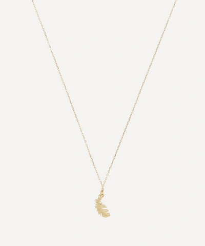 Alex Monroe Gold Teeny Tiny Plume Feather Necklace