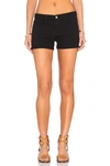 Frame Le Grand Garcon Frayed Denim Shorts In Noir