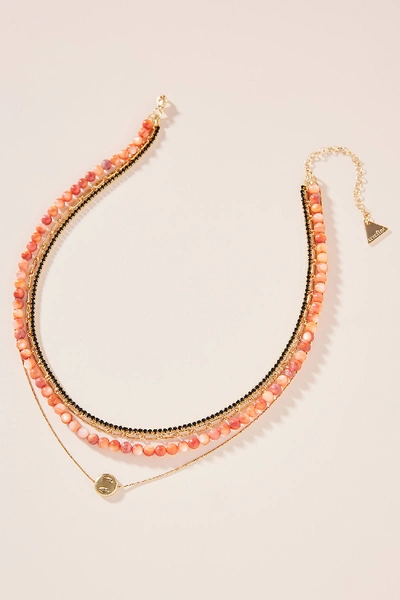 Serefina Clio Layered Necklace In Orange