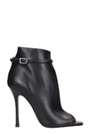 MARC ELLIS HIGH HEELS ANKLE BOOTS IN BLACK LEATHER,11187253