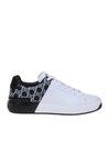 BALMAIN B-COURT SNEAKERS IN LEATHER WHITE / BLACK,11186840