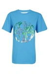 Alberta Ferretti Love Me Embellished T-shirt In Celeste