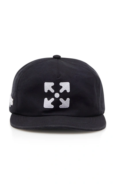 Off-white Logo-embroidered Cotton-twill Baseball Cap In Black