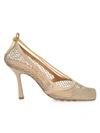 BOTTEGA VENETA STRETCH SQUARE-TOE MESH PUMPS,400011809334