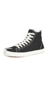 Maison Margiela Black Canvas Tabi High-top Sneakers In Black